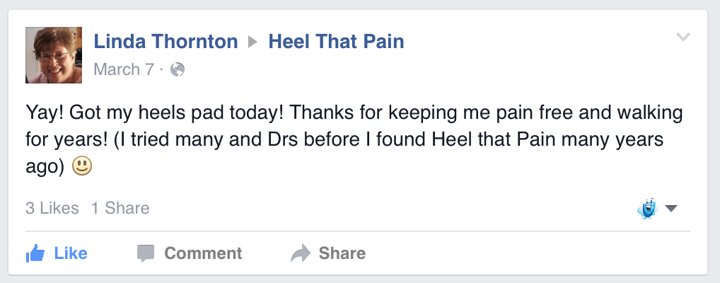 Linda Heel Pad Testimonial